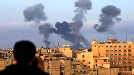 غزہ پر صیہونیوں کی بمباری 