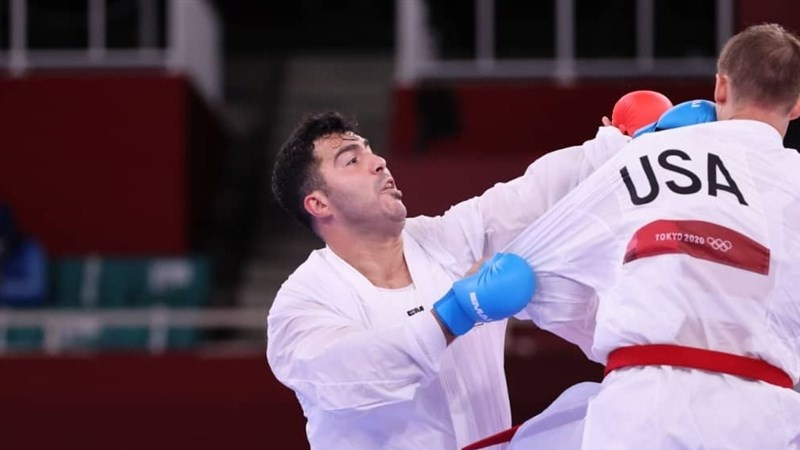 سەرکەوتنی کاراتەکای ئێرانی لەبەرامبەر خەنیمی ئەمریکی لە پێشبڕکێکانی ئۆلەمپیکی تۆکیۆ