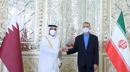 قطر کے وزیر خارجہ کی ایران کے وزیر خارجہ سے ملاقات 