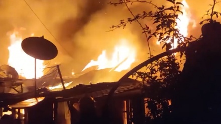 Bərdə şəhərində güclü yanğın