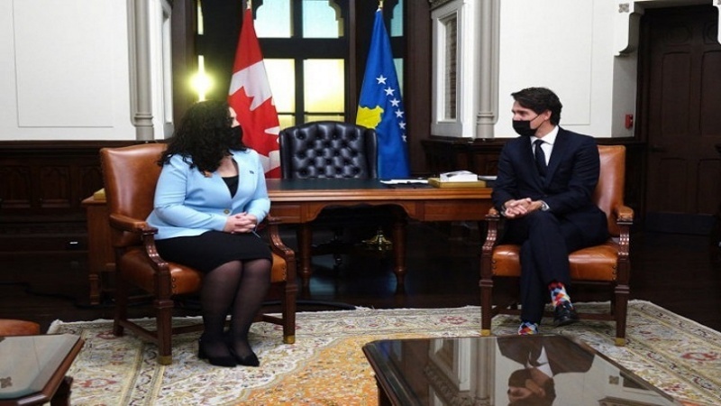 Presidentja Osmani takohet me kryeministrin Justin Trudeau, Hapen kapituj të ri të bashkëpunimit me Kanadanë