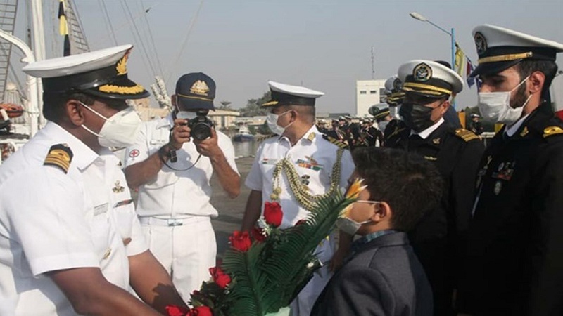 ہندوستانی بحریہ کا تربیتی بحری جہاز بندرعباس میں لنگرانداز 