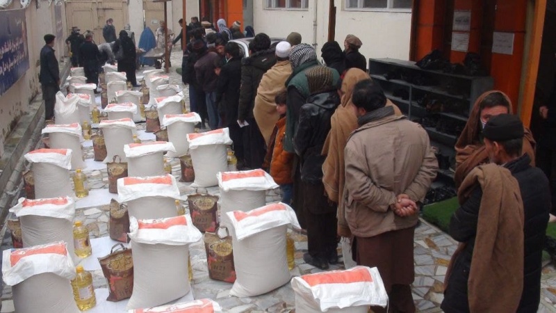 توزیع کمک‌های بشردوستانه ایران به مردم نیازمند در کابل 