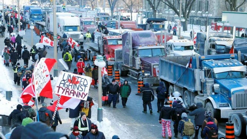 جب تک ضروری ہوا ، مظاہرے جاری رکھیں جائیں گے :  کینیڈا میں ٹرک مظاہرین 