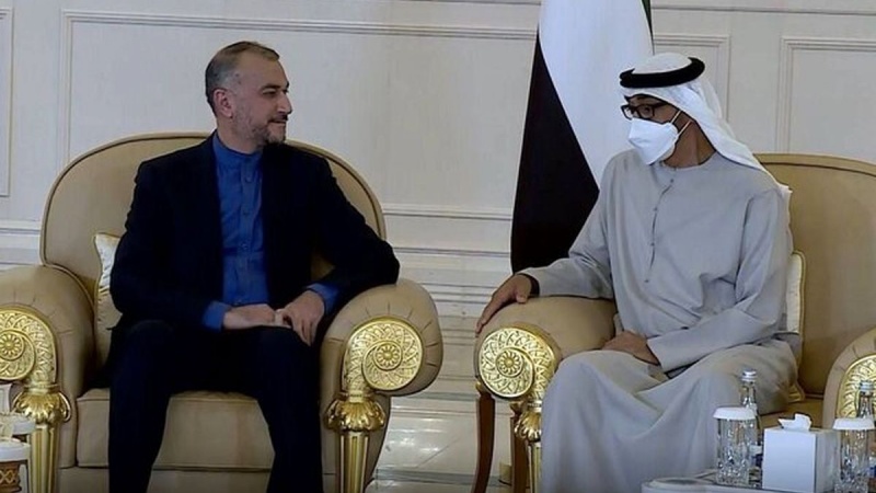 متحدہ عرب امارات کے نئے حاکم کے ساتھ وزیر خارجہ ایران کی ملاقات