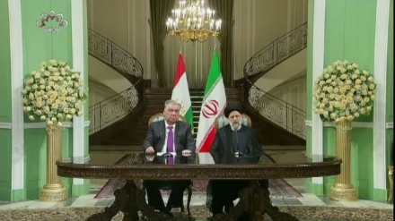 ایران اور تاجیکستان کے صدور کی مشترکہ پریس کانفرنس