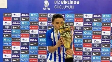 قهرمانی بازیکن افغان با باشگاه «نفت چی» در جام حذفی آذربایجان