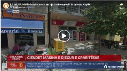 Grabitet banka nga 3 persona të maskuar dhe me armë