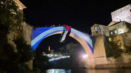 Mostar: Zastava Palestine kao odgovor na boje izraelske zastave na Starom mostu