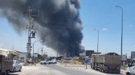 صیہونی حکومت کی فوڈ فیکٹری میں آگ لگ گئی 