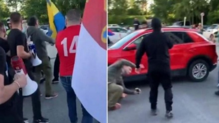 Kosova është Serbi', huliganët serbë rrihen nga tifozët suedezë