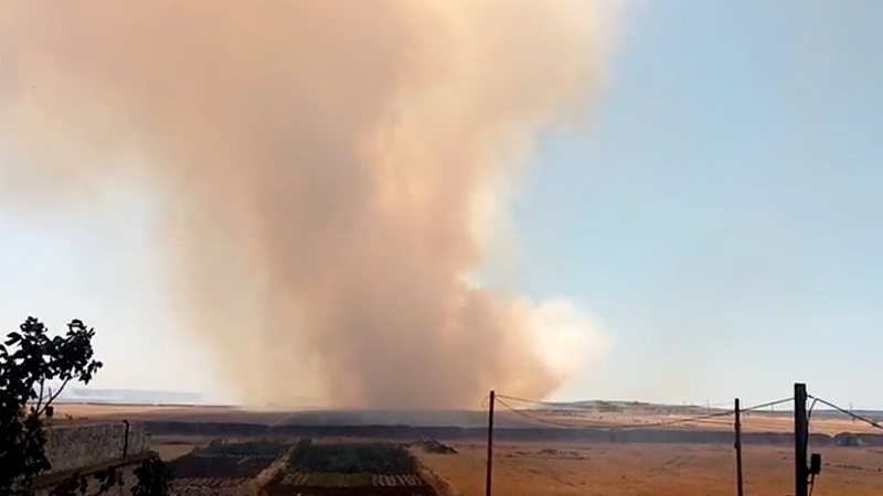 Çeteyên Tirkiyê agir berdidin zeviyên şêniyên gundê Bênê li bakurê rojavayê Sûriyê