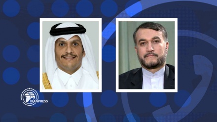 دوحہ مذاکرات کے موقع پر ایران اور قطر کے وزراء خارجہ کی گفتگو
