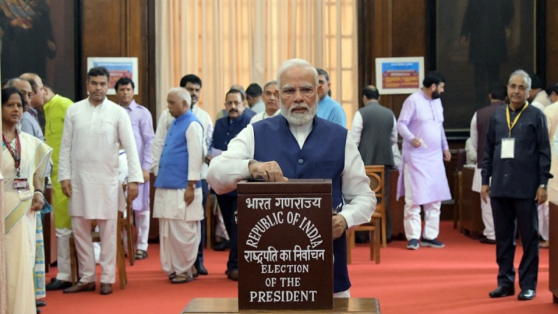  ہندوستان کے 15 ویں صدر کے انتخاب کے لیے ووٹنگ  جاری