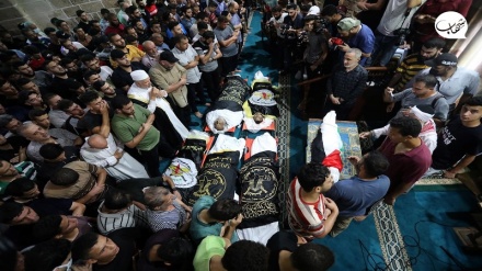 غزہ کے شہداء کا جلوس جنازہ ، رقت آمیز مناظر