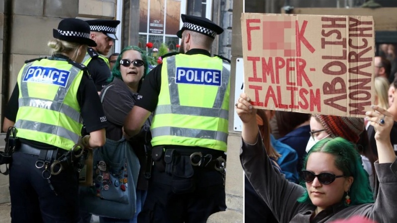 ایڈن برگ اسکاٹ لینڈ میں شہنشاہیت کے خلاف مظاہرے، جمہوریت کا پول کھل گیا