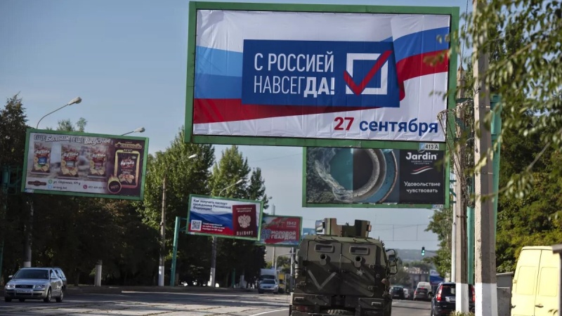 یوکرین میں روسی فوج کے زیر کنٹرول علاقوں میں ریفرنڈم  