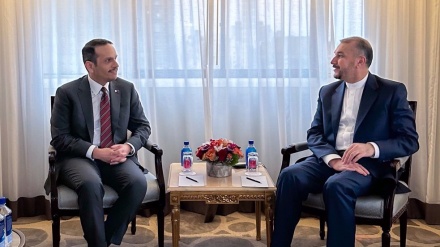 نیویارک میں ایران اور قطر کے وزرائے خارجہ کی ملاقات اور گفتگو