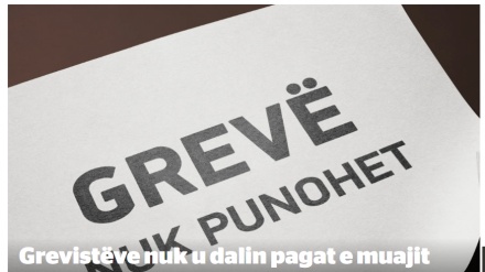 Grevistëve nuk u dalin pagat e muajit shtator