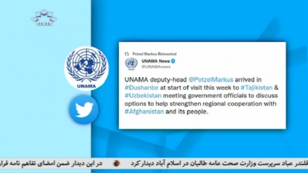 یوناما:معاون سیاسی سازمان ملل در افغانستان،به تاجکستان سفر کرده است.