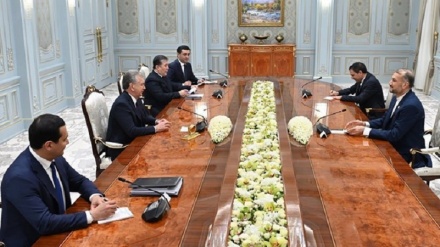 ایران کے وزیر خارجہ کی ازبکستان کے صدر سے ملاقات 
