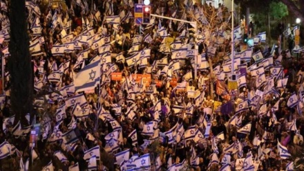 تل ابیب اور حیفا سمیت مقبوضہ فلسطین کے مختلف شہروں میں نیتن یاہو کے خلاف مظاہرے