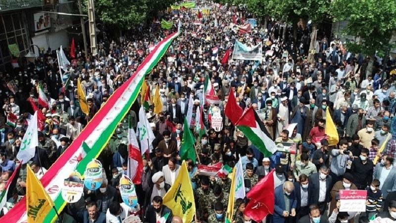 ایران کی فضا فلسطینی عوام کی حمایت اور امریکا و اسرائیل کے خلاف نعروں سے گونج اٹھی 