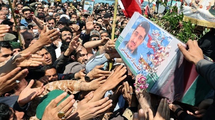 شام میں شہید ہونے والے فوجی مشیروں کا جلوس جنازه