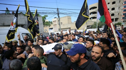 غزہ پٹی میں فلسطینی شہدا کا جلوس جنازہ