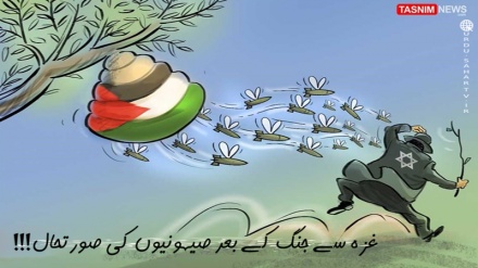 غزہ سے جنگ کے بعد صیہونیوں کی صورتحال (کارٹون)