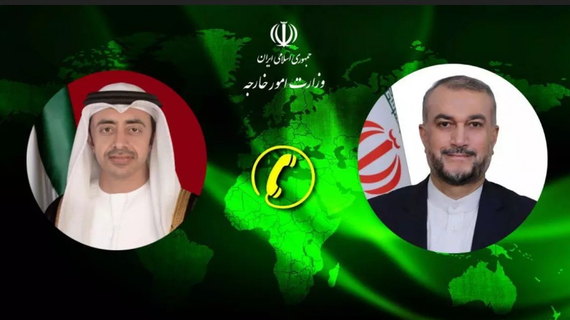 ایران اور یو اے ای کے وزراء خارجہ کی ٹیلی فونی گفتگو، باہمی تعلقات مستحکم کرنے پر زور