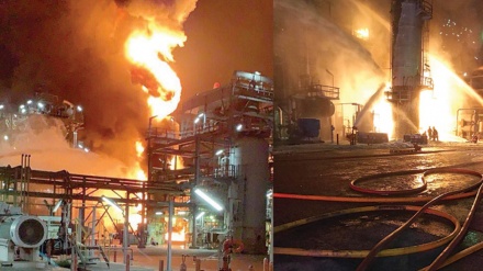 کویت کی الاحمدی بندرگاہ میں آتشزدگی (ویڈیو)