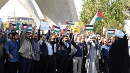 ایرانی ماہرین تعلیم کی ریلی، فلسطین سے یکجہتی کا اعلان 