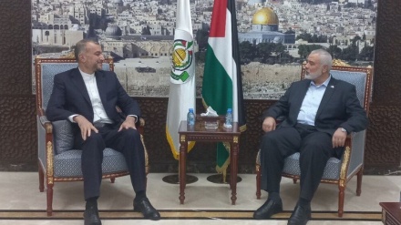 ایرانی وزیرخارجہ کی حماس کے سربراہ اسماعیل ہنیہ سے ملاقات 