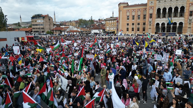 Veliki skup porške narodu Palestine u Sarajevu