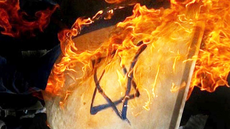 Almaniyada sionist rejim bayrağı yandırılıb