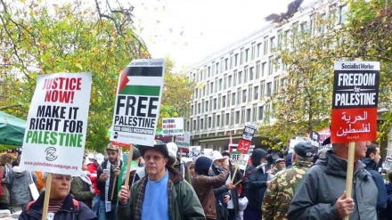 فلسطین کے حق میں دنیا کے مختلف ملکوں میں مظاہرہ 