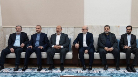 ایرانی وزیر خارجہ سے بیروت میں استقامتی رہنماؤں کی ملاقات (ویڈیو) 