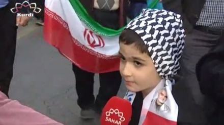 ڕێپێوانی خەڵکی تاران بۆ داکۆکی کردن لە خەڵکی فەلەستین