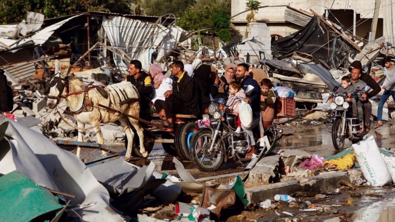 غزہ میں عارضی جنگ بندی کے بعد بےگھر ہونے والے فلسطینیوں کی واپسی کا عمل شروع