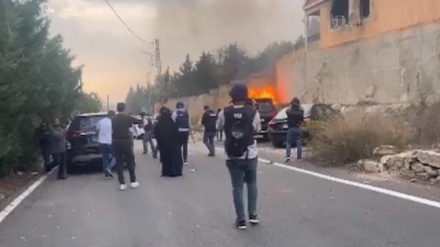 نامہ نگاروں پر جنوبی لبنان میں غاصب صیہونی حکومت کے حملے (ویڈیو)