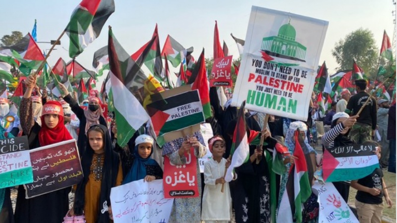 پاکستان: کوئٹہ میں فلسطین کی حمایت میں زبردست مظاہرے