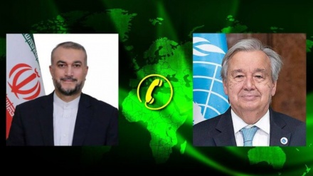 ایران کے وزیرخارجہ اور اقوام متحدہ کے سیکریٹری جنرل کی ٹیلیفونی گفتگو، غزہ کی صورتحال پر تبادلہ خیال
