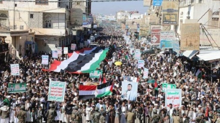 ڕێپێوانی بەربڵاوی خەڵکی یەمەن بۆ پشتیوانی لە گەلی چەوساوەی فەلەستین