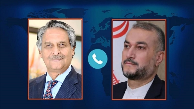 ایران اور پاکستان کے وزرائے خارجہ کے درمیان ٹیلی فونی گفتگو