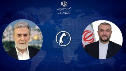 ایران کے وزیرخارجہ اور جہاد اسلامی فلسطین کے سیکریٹری جنرل کی ٹیلی فونی گفتگو 