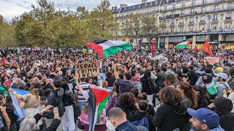 پیرس: نسل پرستی اور فاشیزم کے خلاف اور فلسطینیوں کی حمایت میں مظاہرے