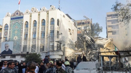 دمشق میں ایرانی سفارتخانے کے قونصلر سیکشن کی عمارت پر صیہونی حملہ