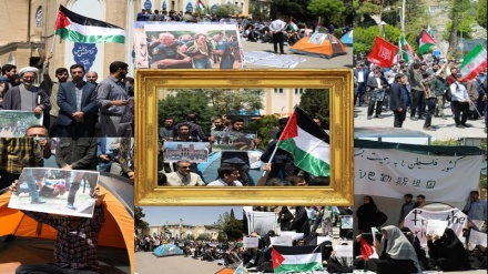 ایران بھر کی یونیورسٹیوں میں امریکی طلبہ کی فلسطین حامی تحریک کی حمایت میں ریلیاں  