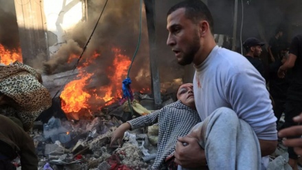 غزہ کے ایک اسکول پر بمباری، خوفناک آتشزدگی 
